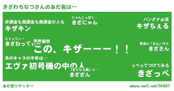 きざわちなつさんがあだ名になると