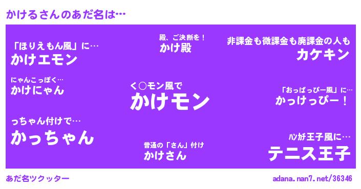 かけるさんがあだ名になると…？